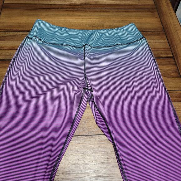 Pro Player Blue Purple Fade All Stripe Wicking Leggings - Size XL - Picture 2 of 5